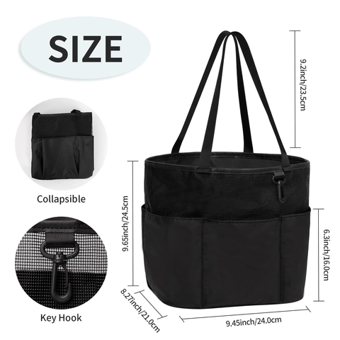 Borsa da Bagno Portatile in Rete Beauty Case Grande Capacità Asciugatura Rapida Organizer Portaoggetti Con Multitasche Per Palestra Viaggi