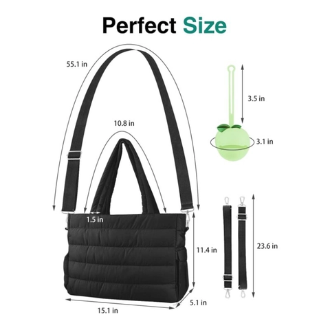 Gesteppte Puffer Wickeltasche Große Kapazität Polyester Tote Handtasche Für Damen Reisen Pflegetasche Mit Schultergurt