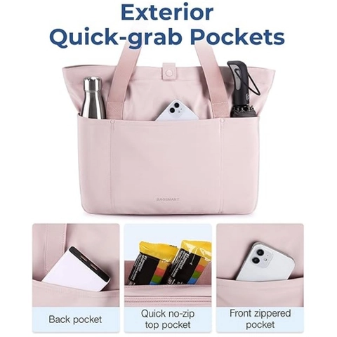 Sac Fourre-Tout Pliable pour Femmes Sac à Main d'Épaule en Polyester Léger Grande Capacité Voyage Décontracté Avec Fermeture Éclair