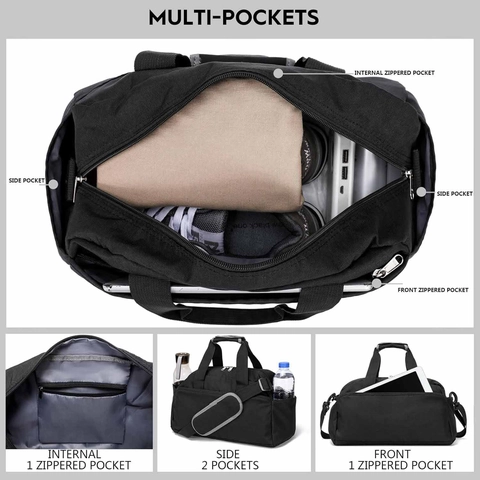Borsa da Palestra Piccola Leggera per Uomo Donna Borsa da Viaggio Sportiva Multitasche Tracolla Regolabile Bagaglio a Mano Portatile