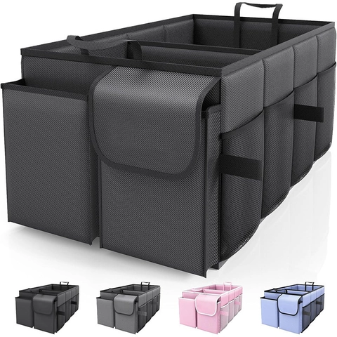 Organizzatore per Bagagliaio Auto Pieghevole Grande Capacità Scatola di Immagazzinaggio in Poliestere Con Maniglie Portatile