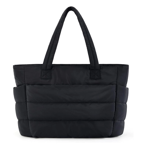 Bolso Tote Acolchado para Mujer Ligero de Nailon Bolso de Hombro para Viajes Trabajo Gimnasio Gran Capacidad Casual