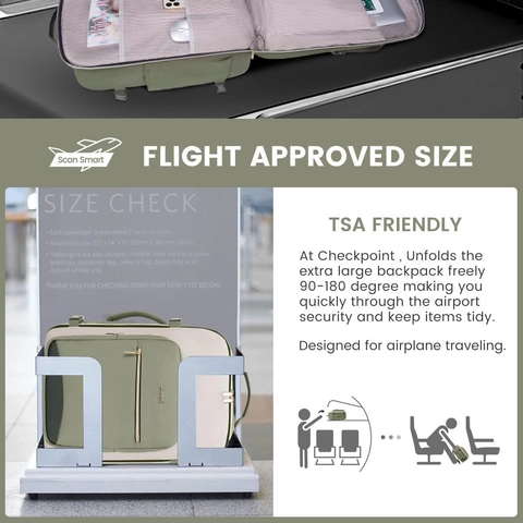 Grand Sac à Dos de Voyage Approuvé par le Vol TSA Sac à Dos Ordinateur pour Hommes Femmes Imperméable Sac à Dos Scolaire Et Organisateur de Voyage