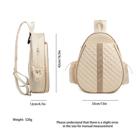 Gesteppter Tennis Rucksack Damen Herren Leichter Wasserdicht Badminton Pickleball Sporttasche Schlägertasche