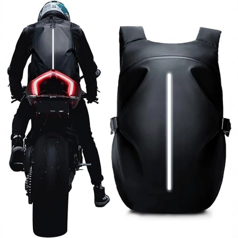 Zaino per Casco da Moto Impermeabile Grande Capacità Guscio Rigido Borsa da Equitazione Con Striscia Riflettente per Viaggi Ciclismo Uomo Donna