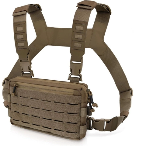 Borsa da Petto Tattica da Uomo Gilet da Corsa per Escursionismo All'aperto Mimetico in Tessuto Oxford Sistema MOLLE Borsa Regolabile