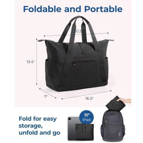 Foldable Travel Cooler Bag Insulated Waterproof Polyester Lunch Tote Bag Large Capacity Handheld Bag For Outdoor Camping Travel