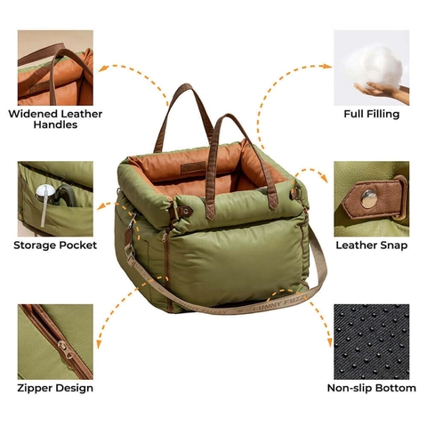 Siège d'Auto pour Chien Imperméable Portable Avec Boucle de Sécurité Lavable en Machine en Fibre Synthétique pour Voyage