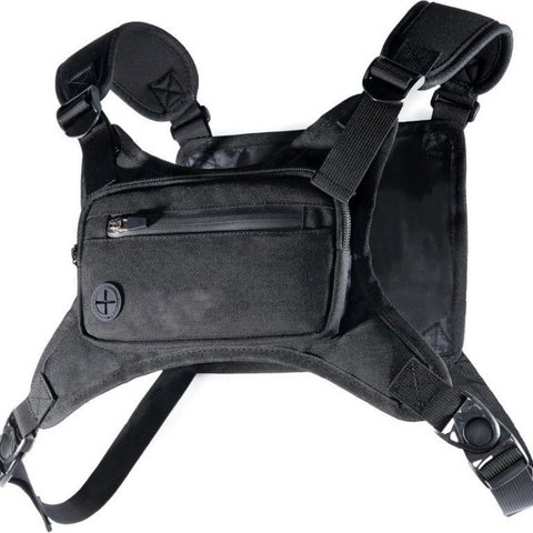 Men Tactical Chest Bag Outdoor Sports Vest Bag Waterproof Oxford Cloth Multi Pocket Adjustable Running Fitness Chest Rig