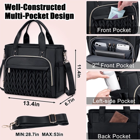 Damen Isolierte Lunchtasche Doppelschicht Große Kapazität Wasserdicht Polyester Kühltasche Für Picknick Büro Schule Box