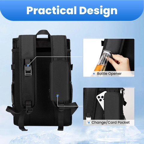 Large Capacity Insulated Cooler Backpack Waterproof Leakproof Double Layer Thermal Bag For Outdoor Camping Picnic Travel