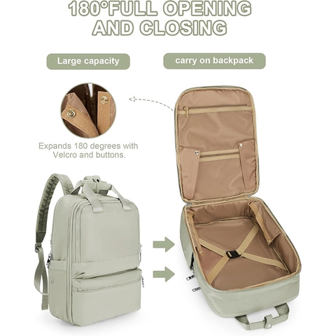 Zaino da Viaggio Business Grande Capacità in Cotone e Lino Borsa per Laptop Impermeabile Con Cinghia per Bagaglio per Uomo Donna