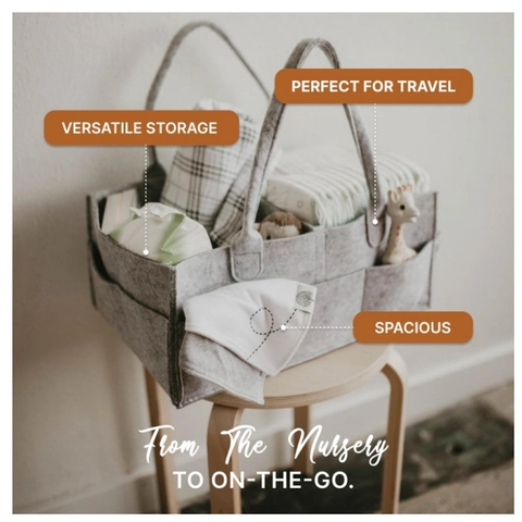 Große Kapazität Filz Baby Windel Caddy Organizer Tragbare Faltbare Aufbewahrungskorb Mit Fächern Für Reisen Zuhause