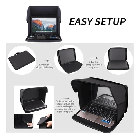 Laptop Sonnenschutz Sichtschutz Faltbare Polyester Hülle Für Outdoor Reisen Anti Reflexion Tragbare Laptoptasche