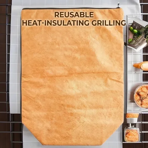 Bolsa Isotérmica para Barbacoa de Lona Impermeable Bolsa Térmica Reutilizable para Alimentos Camping al Aire Libre Picnic Caqui