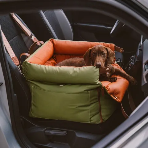 Seggiolino Auto per Cani Portatile Impermeabile Con Fibbia di Sicurezza Lavabile in Lavatrice in Fibra Sintetica per Viaggi