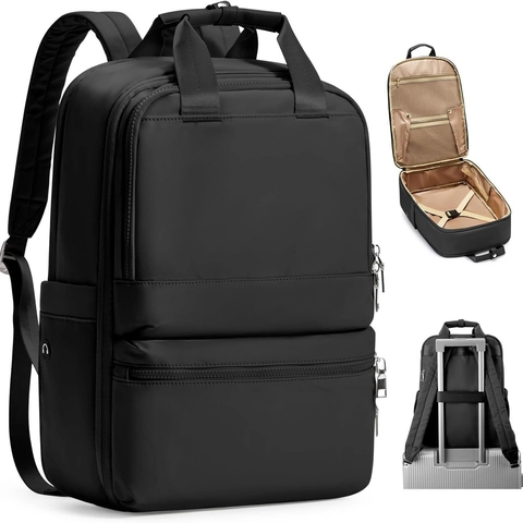 Zaino da Viaggio Business Grande Capacità in Cotone e Lino Borsa per Laptop Impermeabile Con Cinghia per Bagaglio per Uomo Donna