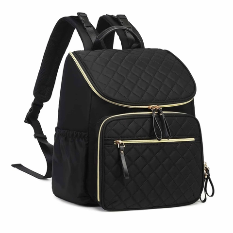 Zaino Borsa Pannolini Trapuntato Impermeabile Grande Capacità per Viaggi Resistente Borsa Maternità in Nylon Con Cinghie Passeggino Donna
