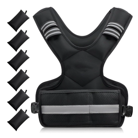 Adjustable Weighted Vest For Running Fitness Gym Training Strength Exercise Reflective Straps Neoprene Iron Sand Filling