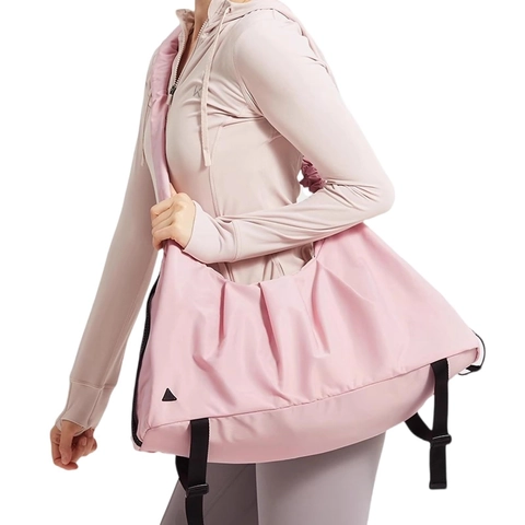 Women Large Capacity Gym Bag Waterproof Pleated Yoga Tote With Dry Wet Separation Shoe Compartment Travel Shoulder Bag