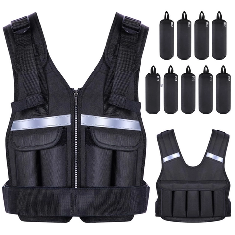 Verstellbare Gewichtsweste Fitness Für Krafttraining Workout Laufen Reflektierende Sicherheits Trainingsjacke Gewichtstaschen Damen Herren