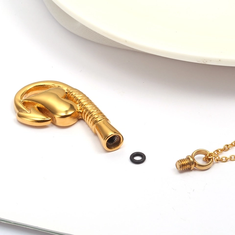 Collana per Urna a Forma di Cuore e Amo da Pesca in Acciaio Inossidabile per Ceneri Gioielli Commemorativi con Kit Imbuto