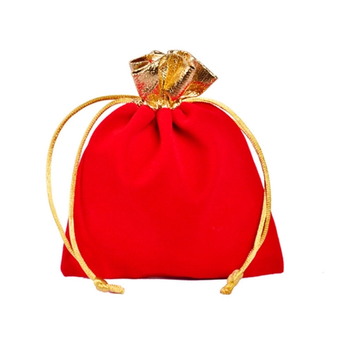 Tragbare Weiche Samt Schmuckbeutel Kordelzug Verpackungstasche Kleine Geschenktüte Für Ring Ohrring Halskette Lagerung Elegant Stil