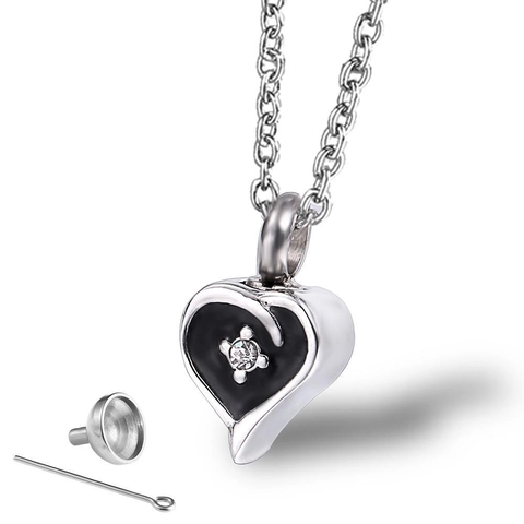 Collana Urna Cuore Acciaio Inossidabile Ciondolo per Ceneri Strass Bottiglia Profumo Memoriale Gioielli Regalo Donna