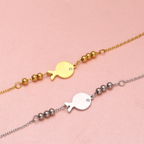 Minimalistisches Edelstahl Fisch Armband Mit Strass Für Damen Vergoldetes Versilbertes Tierkette Verstellbarer Schmuck