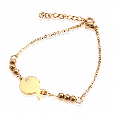 Minimalistisches Edelstahl Fisch Armband Mit Strass Für Damen Vergoldetes Versilbertes Tierkette Verstellbarer Schmuck