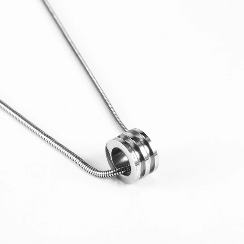 Collier Pendentif Cylindre en Acier Inoxydable Minimaliste pour Homme Femme Or Or Rose Argent Bijoux de Couple Géométriques Cadeau Hip Hop