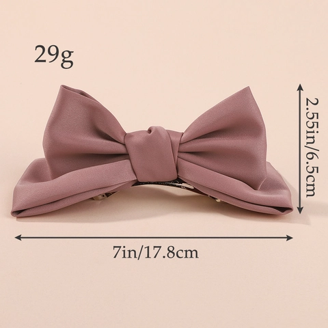 Pinza para el Cabello con Lazo de Cinta de Satén Grande para Mujeres Niños Color Sólido Elegante Hecho a Mano Accesorios para el Cabello
