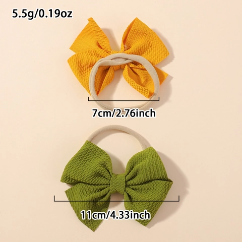 Soft Waffle Texture Bow Headband For Baby Girls Elastic Nylon Hair Bands Toddler Infant Party Hair Accessories
