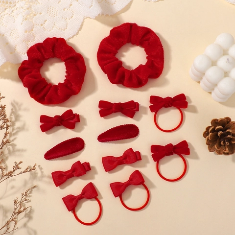 Mädchen Schleife Haarschmuck Kollektion Samt Haargummis Und Ripsband Schleife Krokodilklemmen Für Prinzessinnen-Styling