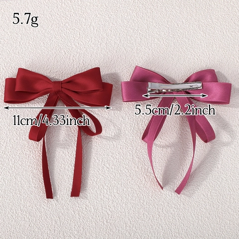 Pinzas para el Cabello con Lazo de Cinta de Satén de Doble Capa con Serpentinas Largas para Niños Accesorios de Princesa