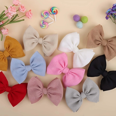 Juego de Diademas con Lazo para Bebé Niña Nylon Alta Elasticidad Cinta para el Pelo Color Sólido Accesorios para el Cabello Infantil 2964