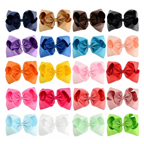 8 Inch Jumbo Grosgrain Ribbon Bow Hair Clips For Girls Alligator Clip Large Hairbows Solid Color Kids Hair Accessories