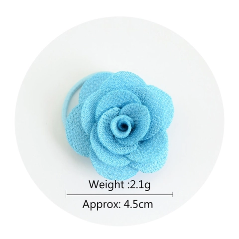 Women Kids 3D Rose Flower Hair Ties Multi Layer Grosgrain Ribbon Scrunchies Floral Ponytail Holders Decorative Hair Accessories