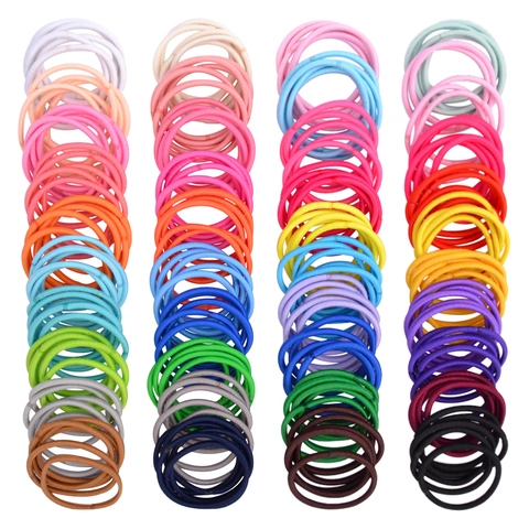 Gomas de Pelo de Alta Elasticidad Para Niñas Niños Color Sólido Soporte para Coleta Sin Costuras Bandas de Goma Suaves Accesorios Diarios