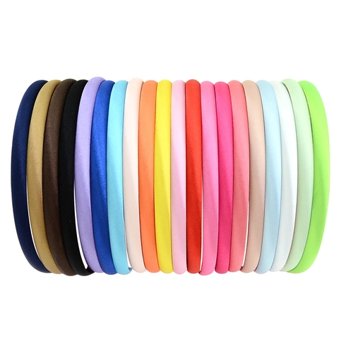 Solid Color Satin Covered Plastic Headband For Women Girls Basic Candy Color Hair Hoop Simple Fashion Hair Accessories