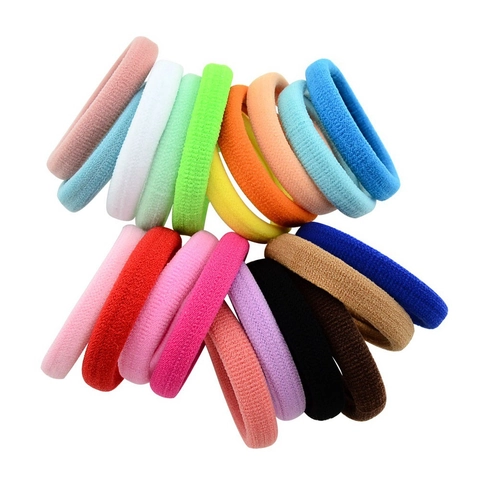 Handmade Nylon Seamless Hair Ties For Kids Girls Candy Color High Elastic Hair Bands No Trace Hair Accessories Multicolor Bulk
