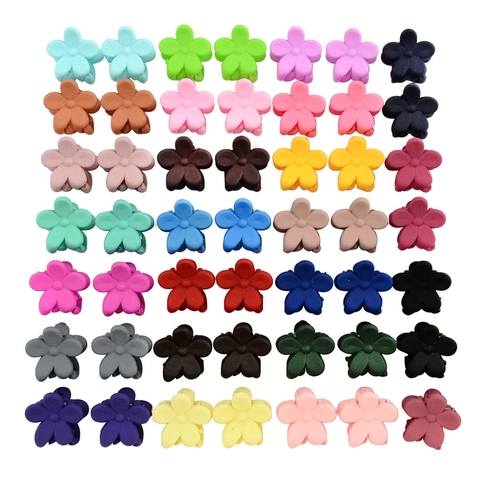 Mini Flower Hair Claw Clips For Girls Kids Resin Matte Macaron Small Hair Pins Non-Slip Hair Grips Hair Accessories