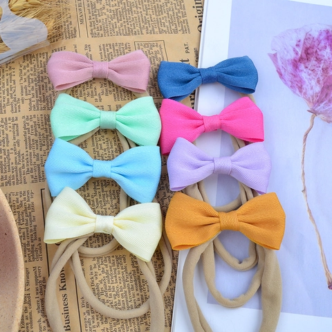 Infant Baby Bow Headband Soft Polyester Elastic Hair Band Seamless Newborn Toddler Bowknot Hair Accessories For Girls