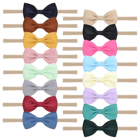 Infant Baby Bow Headband Soft Polyester Elastic Hair Band Seamless Newborn Toddler Bowknot Hair Accessories For Girls
