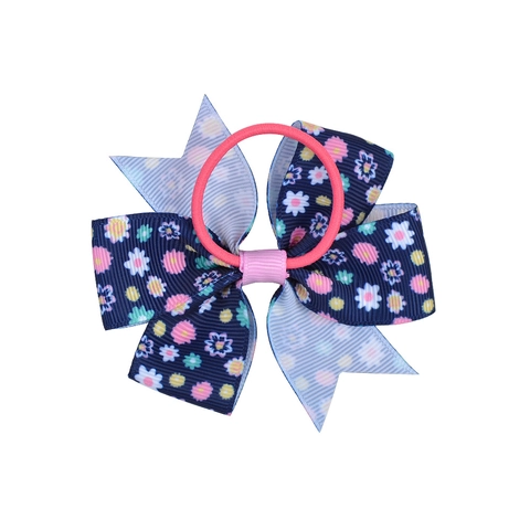 Chouchous à Nœud en Ruban Gros-grain Floral Faits à la Main pour Filles Enfants Nœud Papillon Motif Marguerite