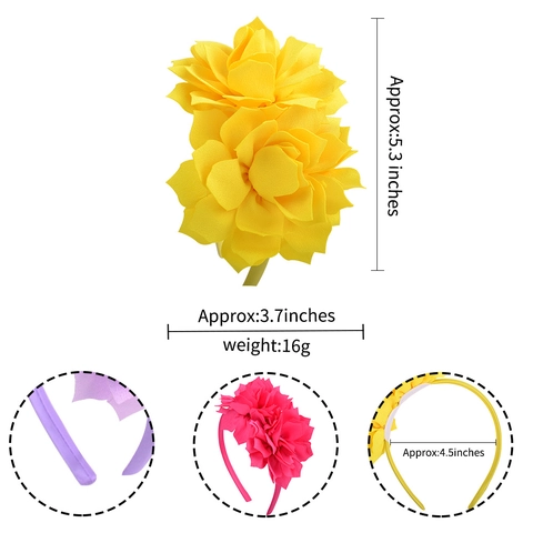 Handmade Chiffon Flower Girl Headbands 3D Floral Hair Hoops Sweet Party Wedding Holiday Kids Hair Accessories