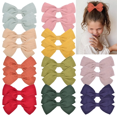 Pinzas para el Pelo con Lazo de Tela Hechas a Mano para Niñas Pasadores de Princesa Lindos Clips de Cocodrilo Accesorios para Pelo