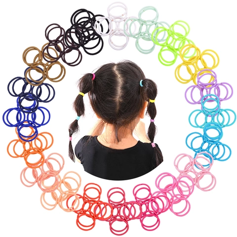 Naadloze Hoge Elastische Haarelastiekjes Voor Meisjes Kinderen Snoep Kleur Haarbanden Nylon Polyester Paardenstaart Houder Haaraccessoires