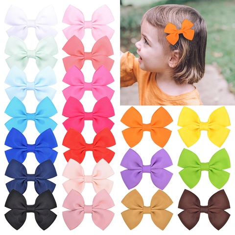 Pinzas para el Cabello con Lazo de Cinta de Falla de Color Sólido Hechas a Mano para Niñas Niños Lindas Horquillas de Poliéster Accesorios para el Cabello