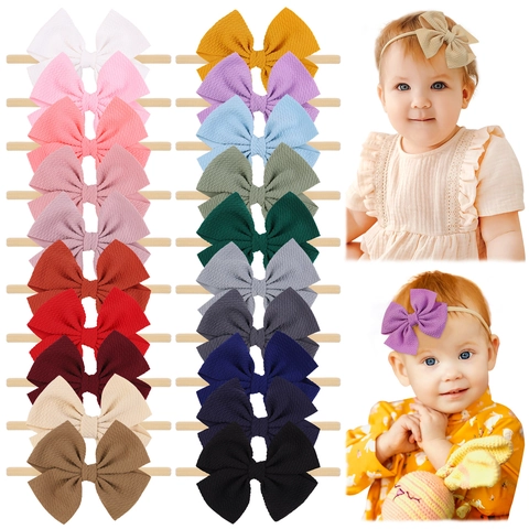 Diademas de Lazo para Bebé de Nailon Sin Costuras Bandas para el Cabello Elásticas Super Suaves para Bebés Niñas para Fiesta Diario
